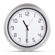 5007120 ATLAS GÜMÜŞ PLASTİK KASA DUVAR SAATİ (380MM)