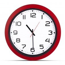 502304 HERA KIRMIZI PLASTİK KASA DUVAR SAATİ (350MM)