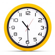 502306 HERA SARI PLASTİK KASA DUVAR SAATİ (350MM)