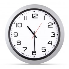 502320 HERA GÜMÜŞ PLASTİK KASA DUVAR SAATİ (350MM)