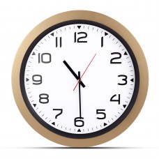 502343 HERA ALTIN-BEYAZ PLASTİK KASA DUVAR SAATİ (350MM)